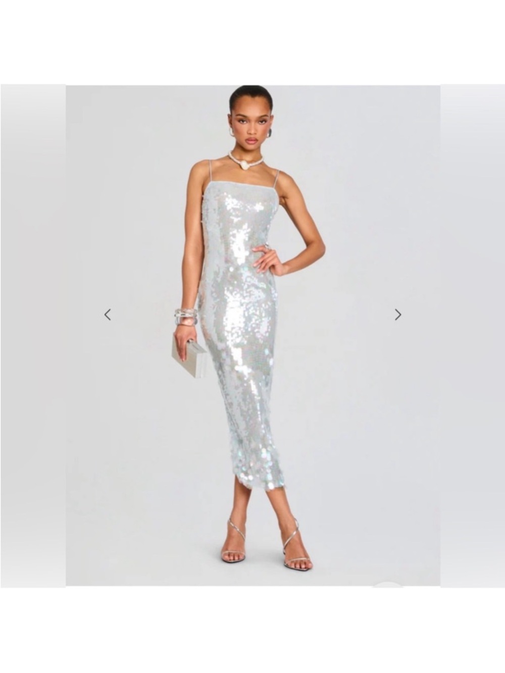 Retrofete Alana Sequin Slip Midi Dress